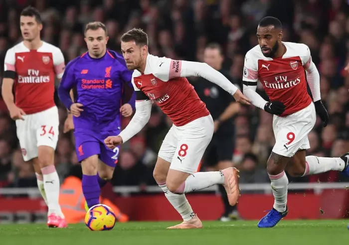 Framed Print : Aaron Ramsey in Action: Arsenal vs Liverpool, Premier League 2018-19 Framed Print : Aaron Ramsey in Action: Arsenal vs Liverpool, Premier League 2018-19