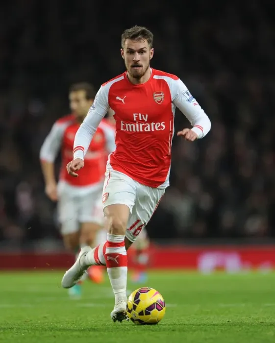Framed Print : Aaron Ramsey in Action: Arsenal vs Southampton, Premier League 2014-15