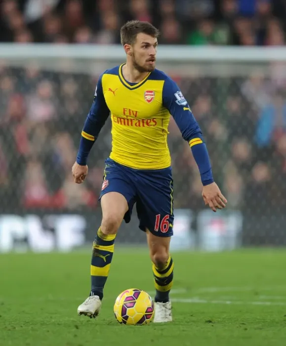 Framed Print : Aaron Ramsey in Action: Arsenal vs Stoke City, Premier League 2014-15 Framed Print : Aaron Ramsey in Action: Arsenal vs Stoke City, Premier League 2014-15