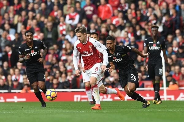 Aaron Ramsey in Action: Arsenal vs Swansea City, Premier League 2017-18