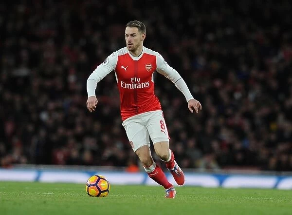 Aaron Ramsey in Action: Arsenal vs West Bromwich Albion, Premier League 2016-17