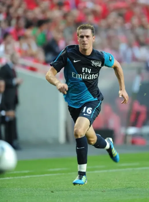 Framed Print : Aaron Ramsey in Action: Benfica vs Arsenal Pre-Season Friendly, 2011 Framed Print : Aaron Ramsey in Action: Benfica vs Arsenal Pre-Season Friendly, 2011