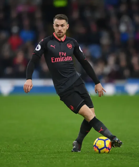 Framed Print : Aaron Ramsey in Action: Burnley vs. Arsenal, Premier League 2017-18
