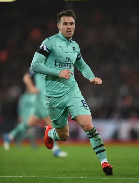 Framed Print : Aaron Ramsey in Action: Liverpool vs. Arsenal, Premier League 2018-19 Framed Print : Aaron Ramsey in Action: Liverpool vs. Arsenal, Premier League 2018-19