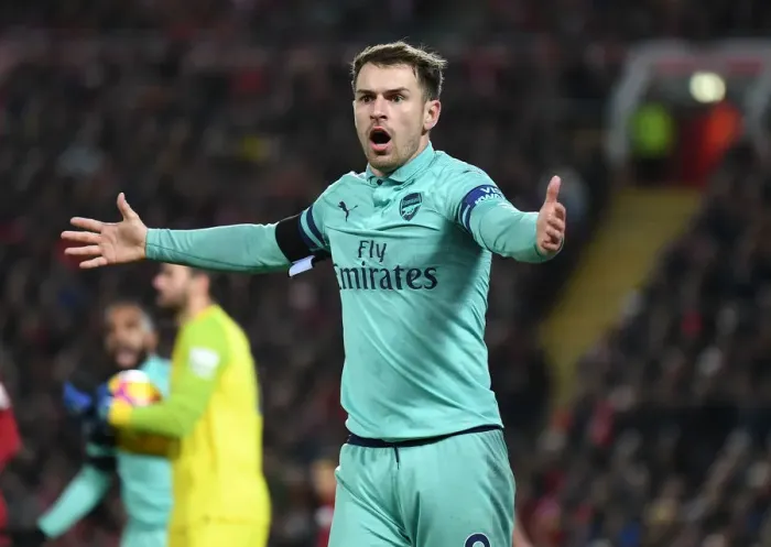Framed Print : Aaron Ramsey in Action: Liverpool vs. Arsenal, Premier League 2018-19 Framed Print : Aaron Ramsey in Action: Liverpool vs. Arsenal, Premier League 2018-19
