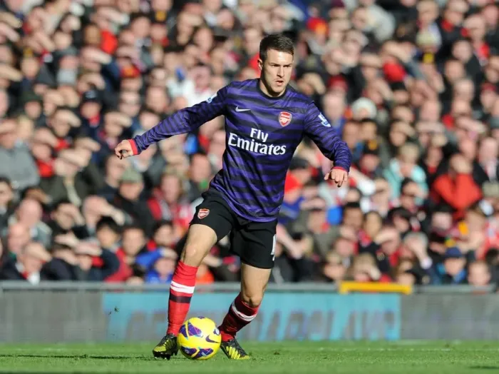 Framed Print : Aaron Ramsey in Action: Manchester United vs. Arsenal, Premier League 2012-13 Framed Print : Aaron Ramsey in Action: Manchester United vs. Arsenal, Premier League 2012-13