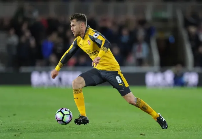 Framed Print : Aaron Ramsey in Action: Middlesbrough vs. Arsenal, Premier League 2016-17 Framed Print : Aaron Ramsey in Action: Middlesbrough vs. Arsenal, Premier League 2016-17