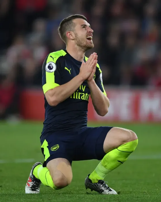 Framed Print : Aaron Ramsey in Action: Southampton vs. Arsenal, Premier League 2016-17