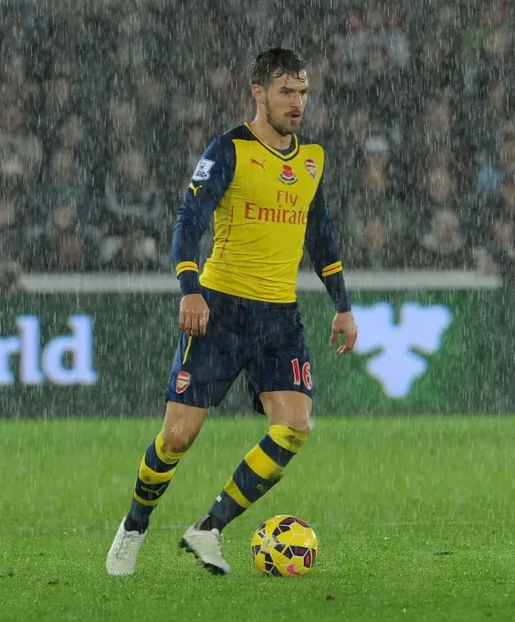 Framed Print : Aaron Ramsey in Action: Swansea vs Arsenal, Premier League 2014-15