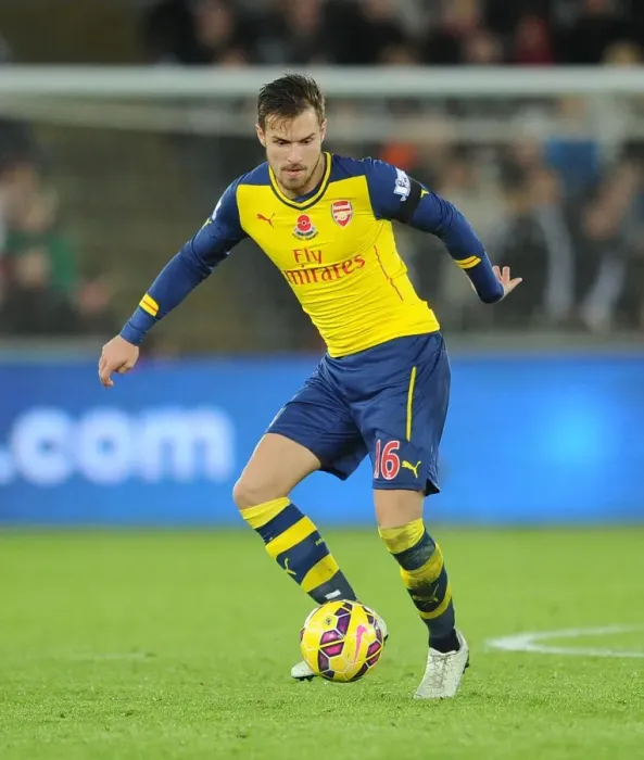 Framed Print : Aaron Ramsey in Action: Swansea vs Arsenal, Premier League 2014-15 Framed Print : Aaron Ramsey in Action: Swansea vs Arsenal, Premier League 2014-15