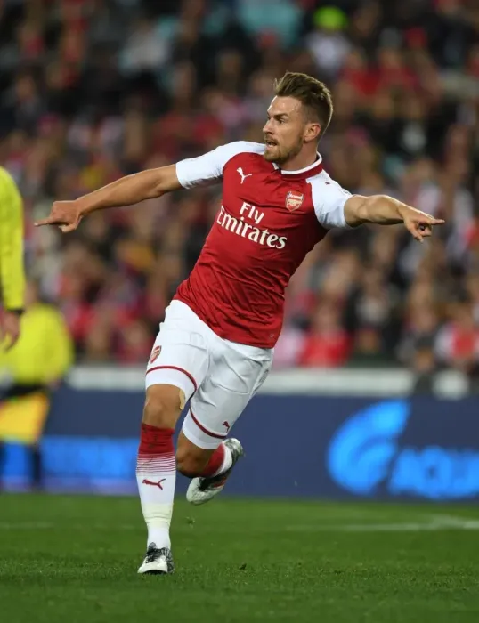 Framed Print : Aaron Ramsey: In Action against Western Sydney Wanderers, Sydney 2017 Framed Print : Aaron Ramsey: In Action against Western Sydney Wanderers, Sydney 2017