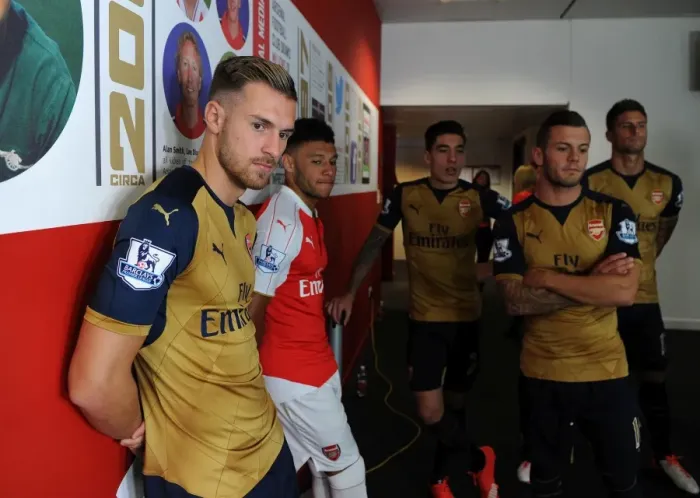 Framed Print : Aaron Ramsey (Arsenal). Arsenal 1st Team Photocall and Training Session. Emirates Stadium