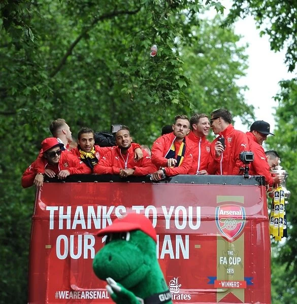 Aaron Ramsey (Arsenal). Arsenal FA Cup Parade. Emirates Stadium 31  /  5  /  15. Credit