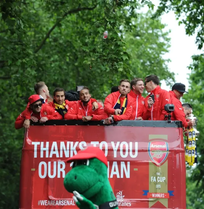 Framed Print : Aaron Ramsey (Arsenal). Arsenal FA Cup Parade. Emirates Stadium 31  /  5  /  15. Credit