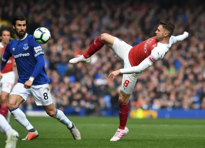 Framed Print : Aaron Ramsey (Arsenal). Everton 1:0 Arsenal Framed Print : Aaron Ramsey (Arsenal). Everton 1:0 Arsenal