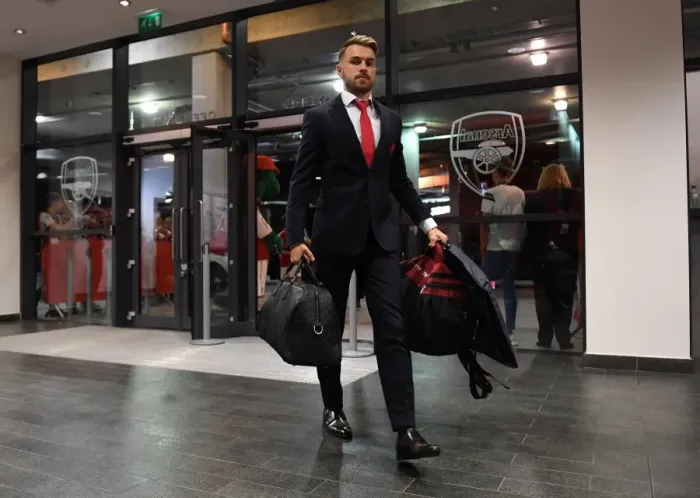 Framed Print : Aaron Ramsey: Arsenal's Focus Ahead of Arsenal v AFC Bournemouth (2017-18)