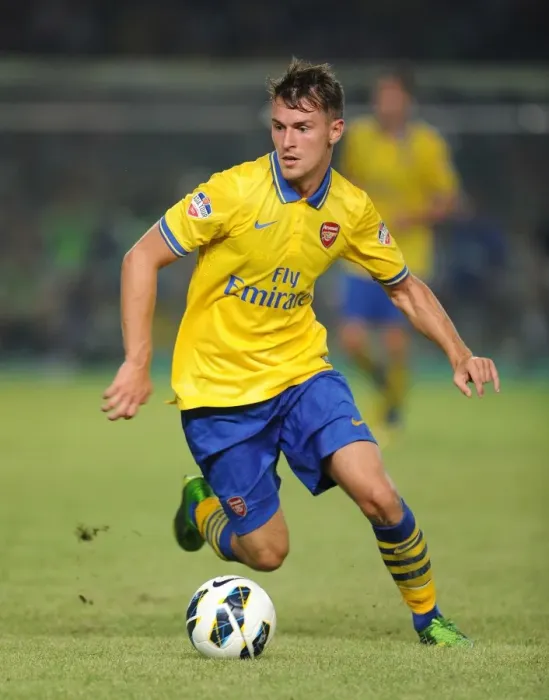 Framed Print : Aaron Ramsey Faces Off Against Indonesia All-Stars in 2013 Friendly Match