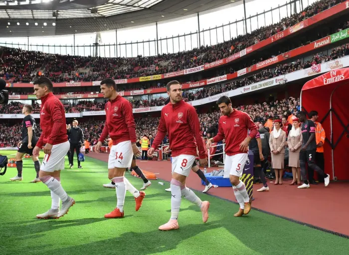 Framed Print : Aaron Ramsey: Focused Ahead of Arsenal vs. Everton Showdown (Arsenal v Everton 2018-19)