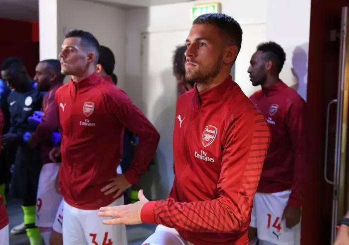 Framed Print : Aaron Ramsey: Focused and Ready - Arsenal FC vs Manchester City, Premier League 2018-19