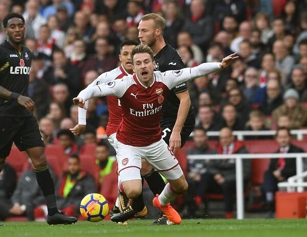 Aaron Ramsey Foul by Mike van der Hoorn: Arsenal vs. Swansea Clash (2017)