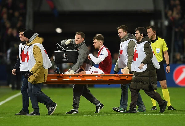 Aaron Ramsey Injured: CSKA Moscow vs. Arsenal, UEFA Europa League Quarterfinals (2018)