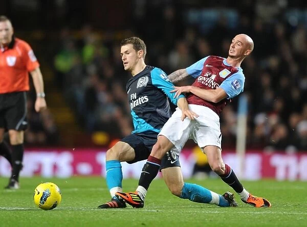 Aaron Ramsey Outmaneuvers Stephen Ireland: Aston Villa vs. Arsenal, Premier League, 2011