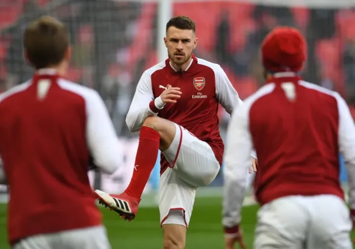 Framed Print : Aaron Ramsey Prepares for Arsenal vs Manchester City Carabao Cup Final Framed Print : Aaron Ramsey Prepares for Arsenal vs Manchester City Carabao Cup Final