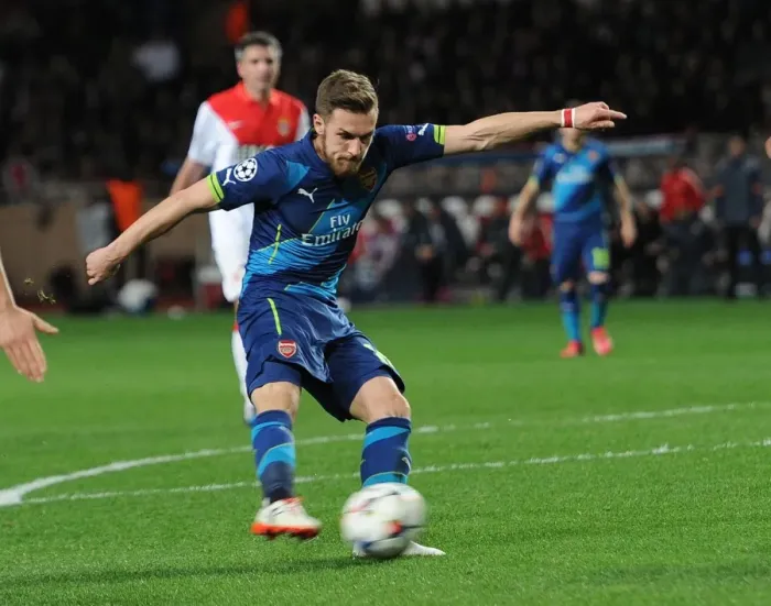 Framed Print : Aaron Ramsey Scores Arsenal's Second Goal: Monaco vs Arsenal, UEFA Champions League Round of 16, March 2015 Framed Print : Aaron Ramsey Scores Arsenal's Second Goal: Monaco vs Arsenal, UEFA Champions League Round of 16, March 2015