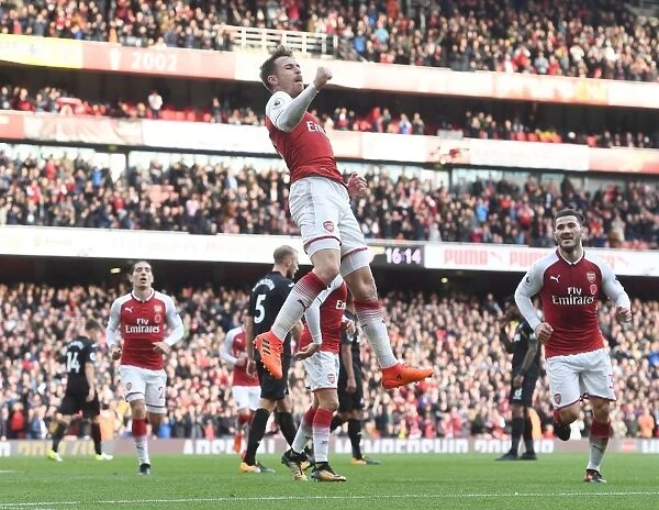 Aaron Ramsey Scores Arsenal's Second Goal Against Swansea City (2017-18)