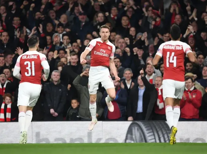 Framed Print : Aaron Ramsey Scores First Europa League Goal for Arsenal Against Napoli Framed Print : Aaron Ramsey Scores First Europa League Goal for Arsenal Against Napoli