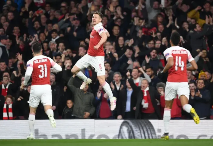 Framed Print : Aaron Ramsey Scores First Europa League Goal for Arsenal vs. Napoli (2018-19) Framed Print : Aaron Ramsey Scores First Europa League Goal for Arsenal vs. Napoli (2018-19)