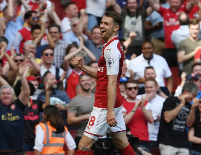 Framed Print : Aaron Ramsey Scores the Second Goal: Arsenal vs. West Ham United, Premier League 2017-18 Framed Print : Aaron Ramsey Scores the Second Goal: Arsenal vs. West Ham United, Premier League 2017-18