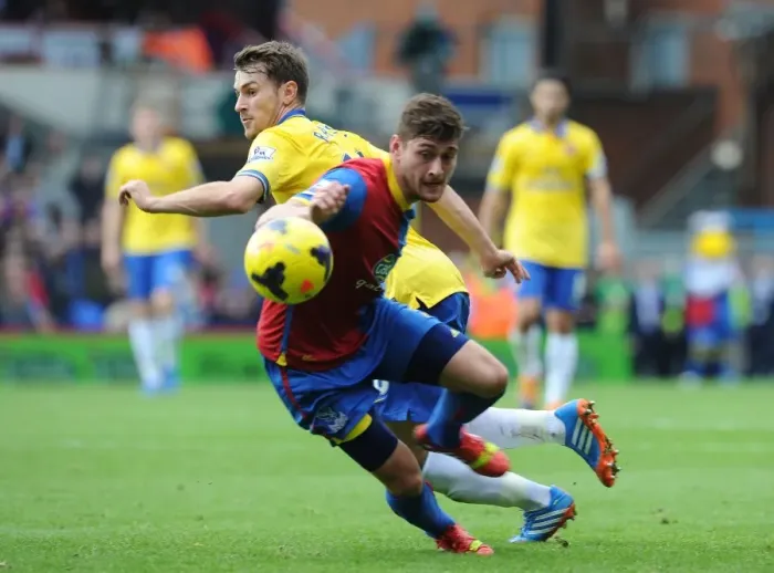 Framed Print : Aaron Ramsey Spins Past Joel Ward: Crystal Palace vs. Arsenal, Premier League, 2013