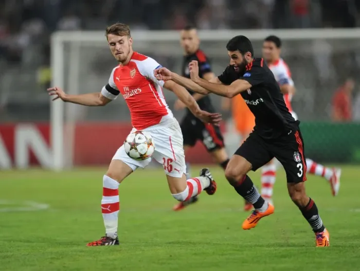Framed Print : Aaron Ramsey vs. Ismail Koybasi: A Battle in the 2014 Champions League Qualifier Framed Print : Aaron Ramsey vs. Ismail Koybasi: A Battle in the 2014 Champions League Qualifier