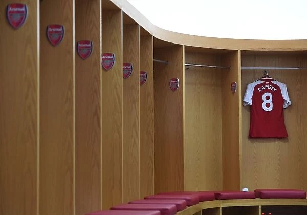 Aaron Ramsey's Arsenal Shirt in the Changing Room before Arsenal vs. Tottenham Hotspur (2017-18)