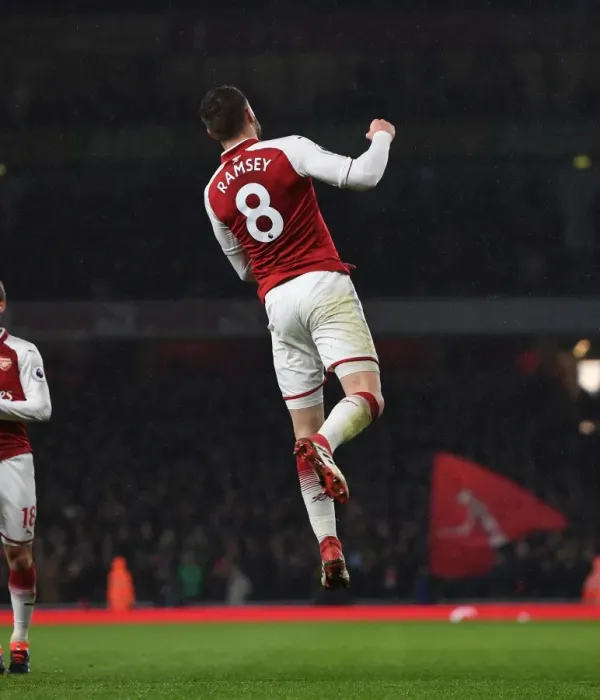Framed Print : Aaron Ramsey's Brace: Arsenal's Victory Over Everton in the Premier League