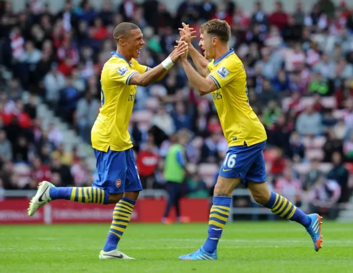 Framed Print : Aaron Ramsey's Brace: Arsenal's Victory Over Sunderland (2013-14) Framed Print : Aaron Ramsey's Brace: Arsenal's Victory Over Sunderland (2013-14)