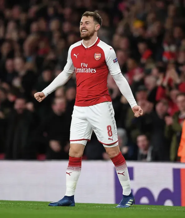 Framed Print : Aaron Ramsey's Double: Arsenal's Triumph Over CSKA Moscow in Europa League Quarterfinals