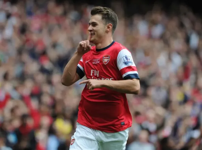 Framed Print : Aaron Ramsey's Goal Celebration: Arsenal vs Stoke City, Premier League 2013-14 Framed Print : Aaron Ramsey's Goal Celebration: Arsenal vs Stoke City, Premier League 2013-14