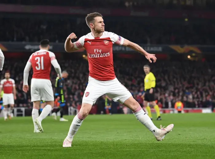 Framed Print : Aaron Ramsey's Goal Secures Arsenal's Europa League Quarterfinal Victory over Napoli