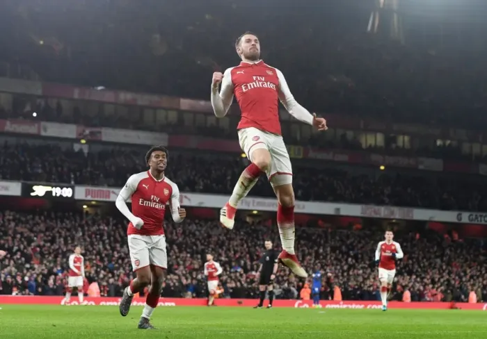 Framed Print : Aaron Ramsey's Hat-Trick: Arsenal's Triumph Over Everton (2017-18) Framed Print : Aaron Ramsey's Hat-Trick: Arsenal's Triumph Over Everton (2017-18)