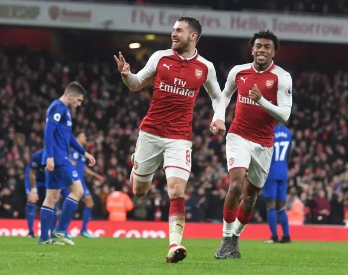 Framed Print : Aaron Ramsey's Hat-Trick: Arsenal's Triumph Over Everton in the Premier League 2017-18 Framed Print : Aaron Ramsey's Hat-Trick: Arsenal's Triumph Over Everton in the Premier League 2017-18