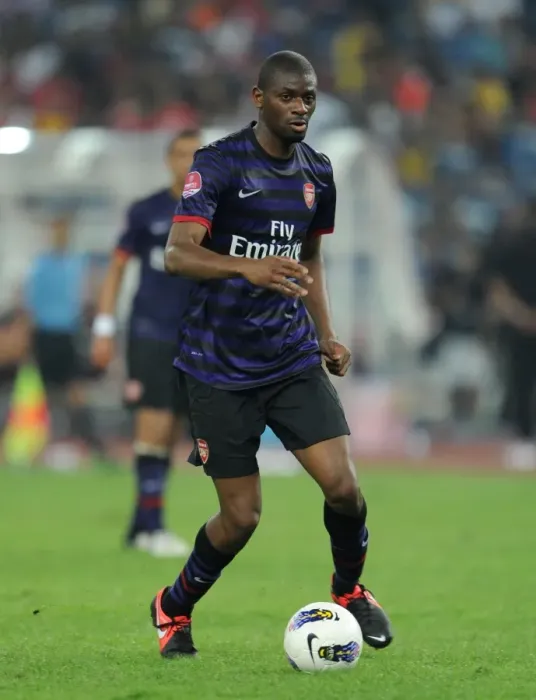 Framed Print : Abou Diaby in Action: Arsenal vs Malaysia XI (2012)