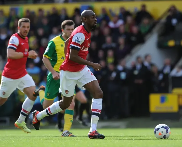 Framed Print : Abou Diaby in Action: Norwich City vs. Arsenal, Premier League 2013-14