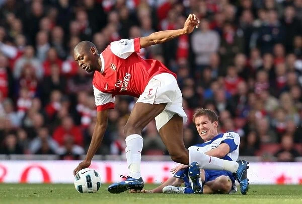 Abou Diaby and Alex Hleb Clash in Arsenal's 2:1 Victory over Birmingham City