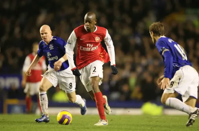 Framed Print : Abou Diaby (Arsenal) Andy Johnson and Phil Neville (Everton)
