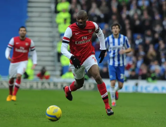 Framed Print : Abou Diaby (Arsenal). Brighton & Hove Albion 2: 3 Arsenal. FA Cup 4th Round. The AMEX Stadium