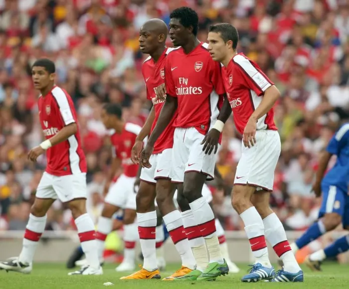 Framed Print : Abou Diaby, Emmanuel Adebayor and Robin van Persie (Arsenal) Framed Print : Abou Diaby, Emmanuel Adebayor and Robin van Persie (Arsenal)