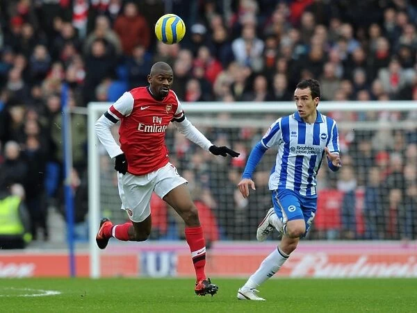 Abou Diaby Outmaneuvers David Lopez in FA Cup Clash between Brighton & Arsenal