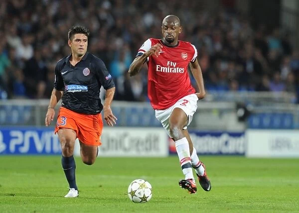 Abou Diaby Outmaneuvers Marco Estrada: Montpellier vs. Arsenal, UEFA Champions League, 2012